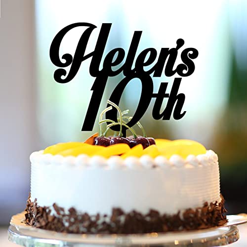 Tortenaufsatz zum 10. Geburtstag, Acryl, für 10. Geburtstag, Party-Dekoration, personalisierbar, für jedes Alter, 10. Jahrestag, Geburtstagsgeschenk für T-Shirts, Kleinkinder, Mädchen, Jungen, Schwarz Tortenaufsatz zum 10. Geburtstag, Acryl, für 10. Geburtstag, Party-Dekoration, personalisierbar, für jedes Alter, 10. Jahrestag, Geburtstagsgeschenk für T-Shirts, Kleinkinder, Mädchen, Jungen, Schwarz von CustonCares