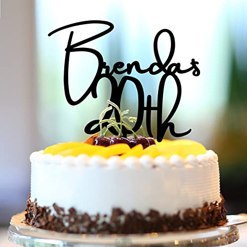 Tortenaufsatz zum 20. Geburtstag, Acryl, schwarz, personalisierbar, Name 20. Geburtstag, 20. Geburtstag, Partyzubehör, personalisierbar mit Namen für jedes Alter und 20. Jahrestag von CustonCares