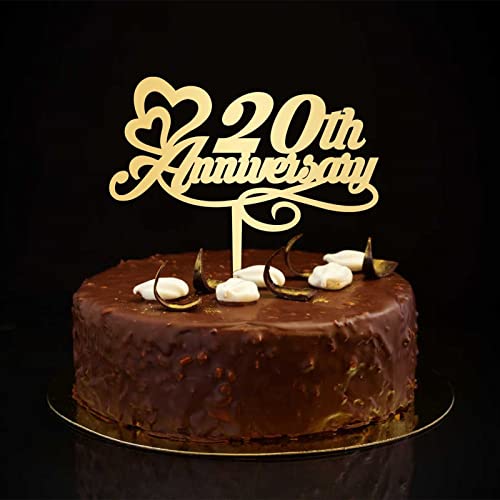 Tortenaufsatz zum 20. Hochzeitstag, personalisierbar, goldfarben, Landhausstil, 20. Hochzeitstag, Dekoration, Jahrestag, Hochzeit, Geschenke für Freund/Freundin, 15,2 cm Tortenaufsatz zum 20. Hochzeitstag, personalisierbar, goldfarben, Landhausstil, 20. Hochzeitstag, Dekoration, Jahrestag, Hochzeit, Geschenke für Freund/Freundin, 15,2 cm von CustonCares