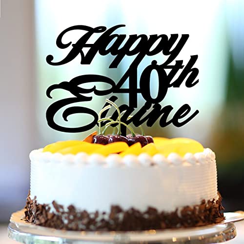 Tortenaufsatz zum 40. Geburtstag, Acryl, schwarz, personalisierbar, 40. Geburtstag, Party-Dekoration, personalisierbar, für Mütter und Papa Tortenaufsatz zum 40. Geburtstag, Acryl, schwarz, personalisierbar, 40. Geburtstag, Party-Dekoration, personalisierbar, für Mütter und Papa von CustonCares