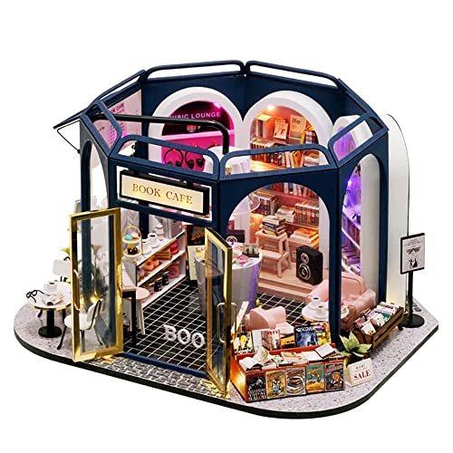Cute Room 3D-Puzzle DIY Holz Miniaturhaus Modellbausatz Puppenhaus Buchhandlung von CUTEROOM
