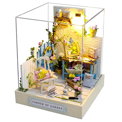 Cute Room 3D-Puzzle DIY Holz Miniaturhaus Modellbausatz Puppenhaus Gartenecken von CUTEROOM