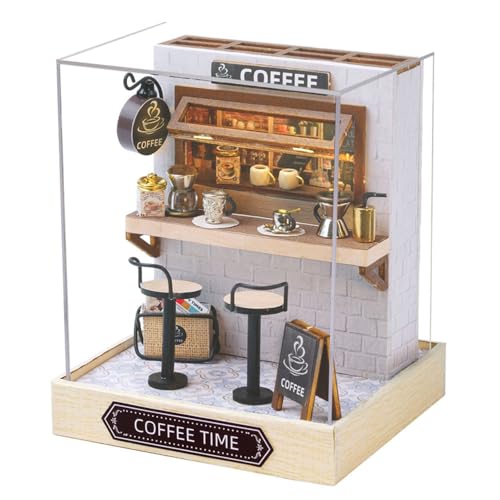 Cute Room 3D-Puzzle DIY Holz Miniaturhaus Modellbausatz Puppenhaus Mini Kaffee von CUTEROOM