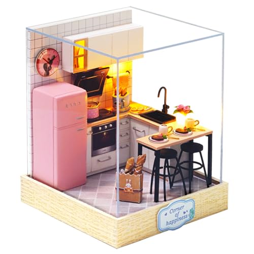 Cute Room 3D-Puzzle DIY Holz Miniaturhaus Modellbausatz Puppenhaus Mini Küche von CUTEROOM