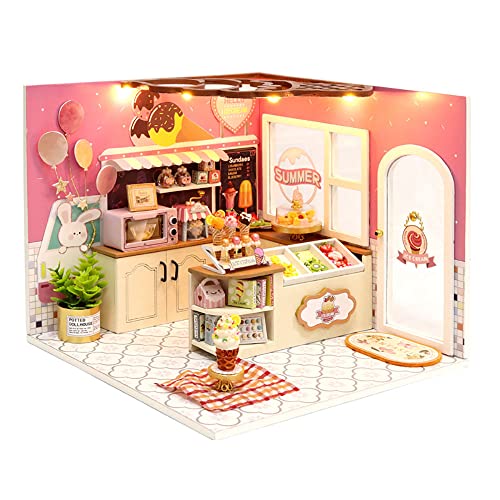 Cute Room 3D-Puzzle Puppenhaus DIY Holz Miniaturhaus Modellbausatz Eiscafe von CUTEROOM