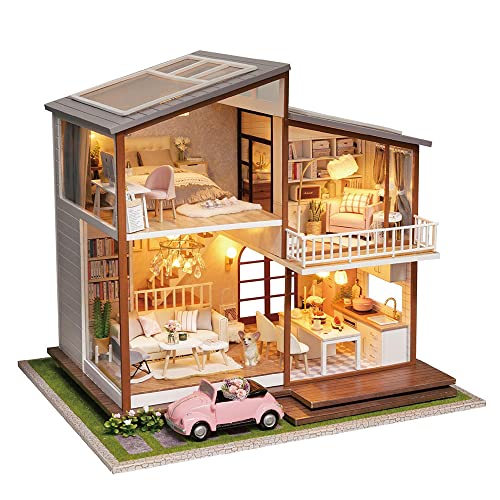 Cute Room 3D-Puzzle Puppenhaus DIY Holz Miniaturhaus Modellbausatz Traumhaus Freedom von CUTEROOM