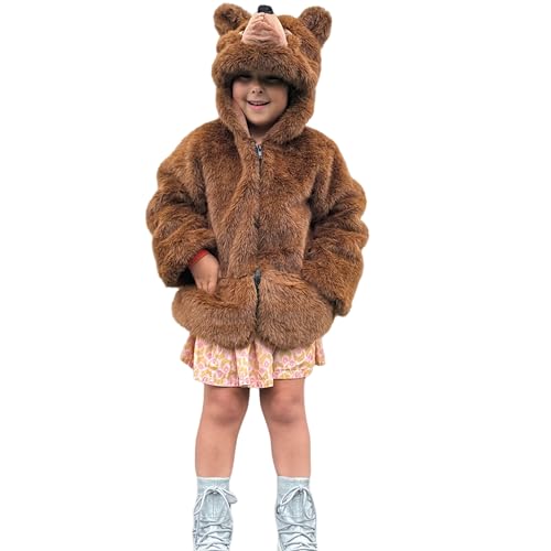 Cute Since 1999 Kinder Kapuzenjacke - Winter Outwear Mantel - TierJacke - Zip Up Jack mit Kapuze - Cartoon Jacke für Jungen & Mädchen (DE/NL/SE/PL, Numerisch, 100, Bär) von Cute