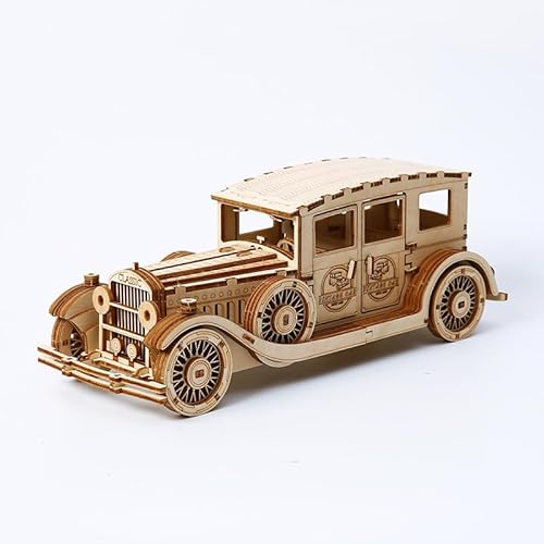 Cuteefun 3D Holz Puzzle, Auto Holzmodellbausatz, Machen Sie Ihr Eigenes Holzhandwerk Kit, für Erwachsene und Jugendliche zu Bauen, Ideal für Geburtstag Weihnachten Vatertag (Oldtimer) von Cuteefun