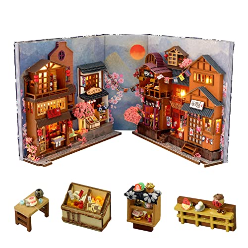 Cuteefun DIY Book Nook Buchecke, DIY Miniatur Puppenhaus Bausatz mit Möbeln, Modellbausätze für Erwachsene zum Bauen, Bauen Sie Ihr eigenes Bastelhaus Modell(Kirschblüten Gasse) Cuteefun DIY Book Nook Buchecke, DIY Miniatur Puppenhaus Bausatz mit Möbeln, Modellbausätze für Erwachsene zum Bauen, Bauen Sie Ihr eigenes Bastelhaus Modell(Kirschblüten Gasse) von Cuteefun