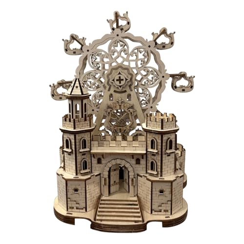 Cuteefun 3D Holz Puzzle, Machen Sie Ihr Eigenes Holzhandwerk, Mechanische Konstruktion Set, für Erwachsene und Jugendliche zu Bauen, Ideal für Halloween Weihnachten Geburtstag (Riesenrad Schloss) von Cuteefun