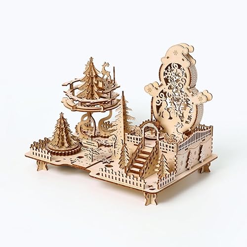 Cuteefun 3D Holz Puzzle, Machen Sie Ihr Eigenes Holzhandwerk, Mechanische Konstruktion Set, für Erwachsene und Jugendliche zu Bauen, Ideal für Halloween Weihnachten Geburtstag (Vergnügungspark) von Cuteefun