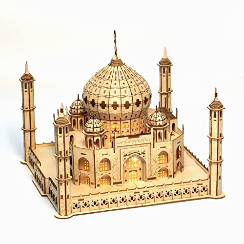 Cuteefun 3D Holz Puzzle, Modell Taj Mahal, Holzarchitektur Modellbausätze zum Bauen, DIY Montage Holzpuzzle Spielzeug, Bastelset, Geburtstags Geschenk aus Holz fur Erwachsene und Jugendliche von Cuteefun