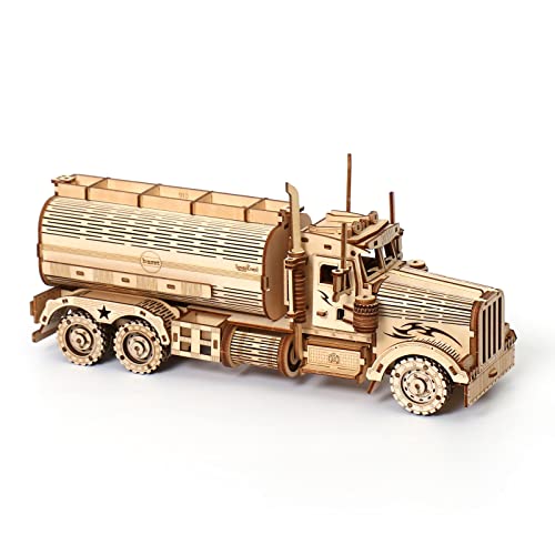 Cuteefun 3D Holzmodelle Bausätze Erwachsene, Tankwagen, Hölzerne Mechanische 3D Puzzle, Baukasten Holz, Geschenkideen für Jungen Mädchen Teenager Männer und Frauen von Cuteefun