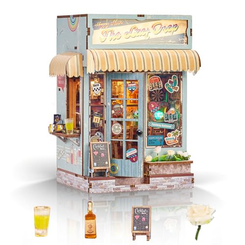 Cuteefun Book Nook Kit, DIY Puppenhaus Häuser, Miniatur Haus Selber Bauen für Erwachsene mit LED-Licht, Perfektes Kreativgeschenk für Erwachsene von Cuteefun