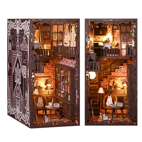 Cuteefun DIY Book Nook Kit, Mini-Puppenhaus, DIY, Regaleinsätze, Holzbuch Nook Set für Erwachsene, zum Bauen, Machen Sie Ihr eigenes Handwerkshaus Modell (EIN geheimer Ort) von Cuteefun