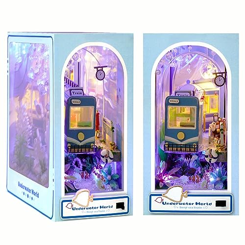 Cuteefun DIY Miniatur Haus Kit, DIY Book Nook Kit, Puppenhaus Miniatur mit Möbeln, Como Regalo de Navidad de Cumpleaños (Unterwasserwelt) von Cuteefun