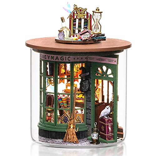 Cuteefun DIY Miniatur Haus Puppenhaus Kit, DIY Holz Traum Flasche Kit mit Staubabdeckung, Handgemachte Handwerk für Erwachsene, Skala Kreative Raum, Geschenk, Weihnachtsfeier (Magic Store) von Cuteefun