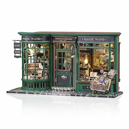 Cuteefun DIY Miniatur Puppenhaus Bausatz, DIY Miniatur Haus Kit,Puppenhaus Miniatur mit Möbeln für Erwachsene Como Regalo de Navidad de Cumpleaños (Zauberstab Shop) von Cuteefun