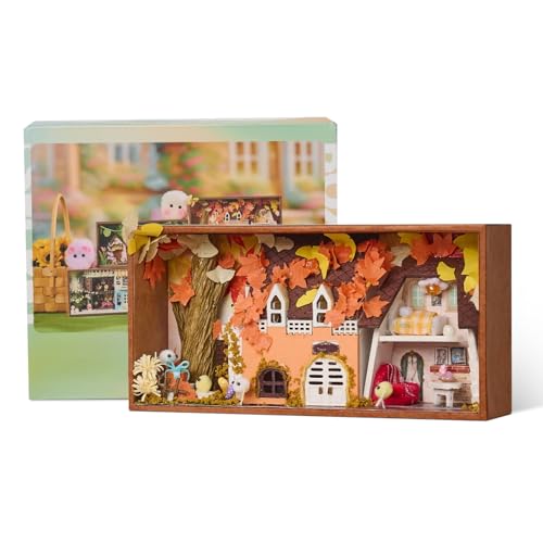 Cuteefun DIY Miniatur Puppenhaus Kit, Puppenhaus, Holz Modellbausätze, Kreative Ornamente, für Erwachsene und Jugendliche, Bauen Sie Ihr eigenes Traumhaus Modell (Herbst) von Cuteefun