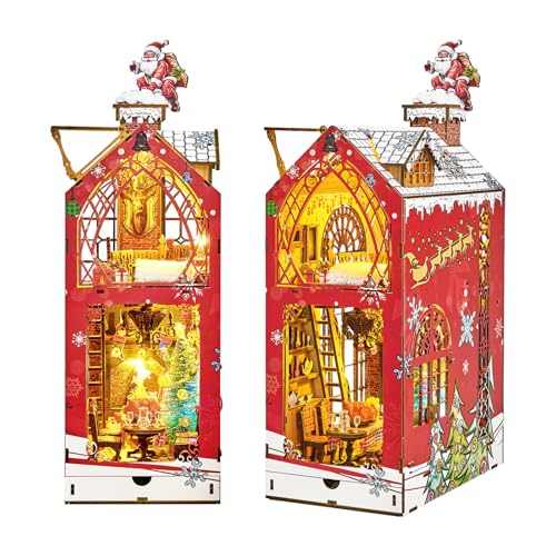 Cuteefun DIY Weihnachten Book Nook Kit, DIY Miniatur Puppenhaus Bausatz für Erwachsene, Basteln Sie Ihr eigenes Haus Modell Geschenk für Geburtstag Weihnachten Cuteefun DIY Weihnachten Book Nook Kit, DIY Miniatur Puppenhaus Bausatz für Erwachsene, Basteln Sie Ihr eigenes Haus Modell Geschenk für Geburtstag Weihnachten von Cuteefun