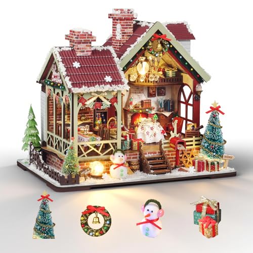 Cuteefun Miniatur Haus Selber Bauen Weihnachten, DIY Miniature House mit LED Licht, 3D Holz Puzzle & Buchstütze, Ideale Dauerdekoration oder Geschenkidee Cuteefun Miniatur Haus Selber Bauen Weihnachten, DIY Miniature House mit LED Licht, 3D Holz Puzzle & Buchstütze, Ideale Dauerdekoration oder Geschenkidee von Cuteefun