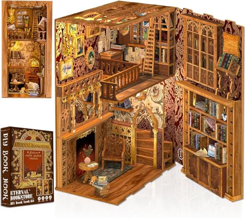 Cutefun Book Nook Kit,Eternal Bookstore Puppenhaus,DIY Miniatur Haus Book Nook 3D Wandbehang Puzzle Häuser Modellbausätze mit LED Leuchten,Modellbausätze für Erwachsene zum Bauen (YS05) Cutefun Book Nook Kit,Eternal Bookstore Puppenhaus,DIY Miniatur Haus Book Nook 3D Wandbehang Puzzle Häuser Modellbausätze mit LED Leuchten,Modellbausätze für Erwachsene zum Bauen (YS05) von Cutefun