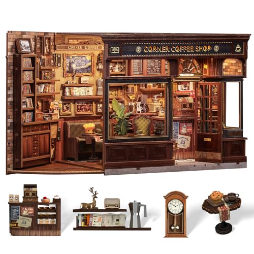Cutefun Book Nook Kit mit LED-Beleuchtung & Staubschutzhülle - DIY Miniature House Holzmodell Puppenhaus-Bibliothek für Erwachsene | Kreatives Geschenk für Frauen/Männer,Bücherregal-Deko, 3D Puzzle, Cutefun Book Nook Kit mit LED-Beleuchtung & Staubschutzhülle - DIY Miniature House Holzmodell Puppenhaus-Bibliothek für Erwachsene | Kreatives Geschenk für Frauen/Männer,Bücherregal-Deko, 3D Puzzle, von Cutefun