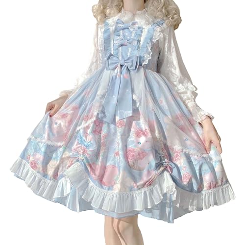 Cuteighteen Lolita Junior-Kleid, Kawaii-Hasen-Druck, japanischer Stil, Prinzessin, Anime, Cosplay, Party, süßes Teenagerkleid, Kostüm, Blau, Einheitsgröße Cuteighteen Lolita Junior-Kleid, Kawaii-Hasen-Druck, japanischer Stil, Prinzessin, Anime, Cosplay, Party, süßes Teenagerkleid, Kostüm, Blau, Einheitsgröße von Cuteighteen