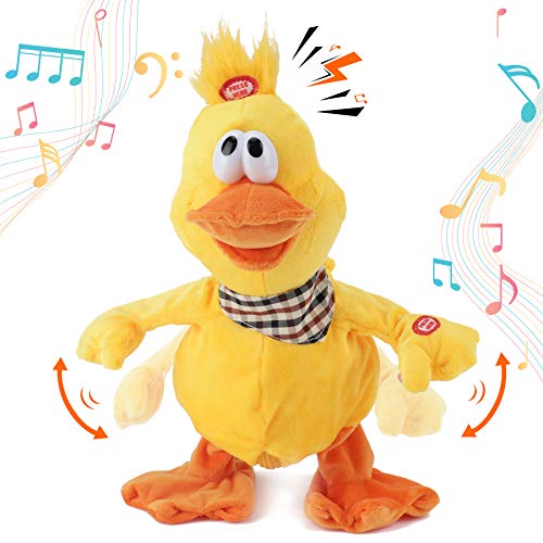 Cuteoy 13“ Quakende Ente Musikalisches Plüschtier Plüschtiere Gehen Singen Winken Elektronische Interaktive Plüsch Spielzeug für Kinder Jungen Ostern Weihnachten Geschenke von Cuteoy