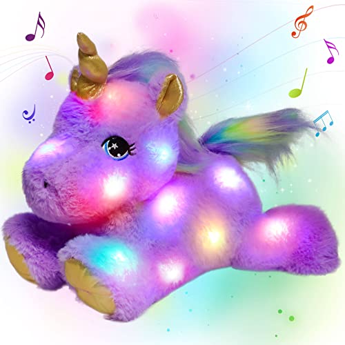 Cuteoy Musical Plüsch Lila Einhorn Stofftier Glowing LED Light-up Nachtlicht Spielzeug Singing Lullabies Geburtstag Weihnachten Plüsch Geschenke für Kinder Cuteoy Musical Plüsch Lila Einhorn Stofftier Glowing LED Light-up Nachtlicht Spielzeug Singing Lullabies Geburtstag Weihnachten Plüsch Geschenke für Kinder von Cuteoy