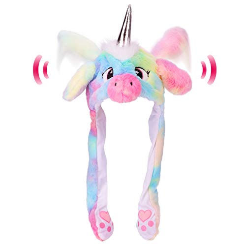 Cuteoy Tierhut Plüsch Ohren Bewegen Springen Dress Up Cosplay Party für Kinder（Einhorn） von Cuteoy