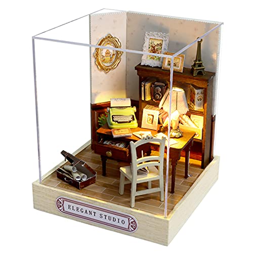 CUTEROOM DIY Miniatur Haus Puppenhaus Kit Puppenhaus Miniatur mit Möbeln Miniatur Haus Modell bausatz für Mädchen und Jungen Kinder von CUTEROOM