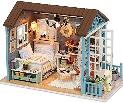 CUTEROOM DIY Holz Puppenhaus Handwerk Miniatur Kit-Schlafzimmer Modell & Möbel Zeigen Fotos & Englisch Unterricht von CUTEROOM