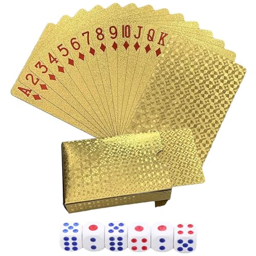 Cutiolly Gold Pokerkarten, Wasserdichte Spielkarten, Kartenspiel für Kinder und Erwachsene, 54 Karten, 36+ Monate Cutiolly Gold Pokerkarten, Wasserdichte Spielkarten, Kartenspiel für Kinder und Erwachsene, 54 Karten, 36+ Monate von Cutiolly