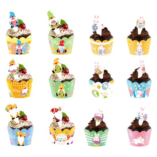 24 Stück Happy Easter Cupcake-Topper Oster-Cupcake-Topper Osterhasen-Cupcake-Aufsätze Ei Cupcake Topper niedliche Hase Cupcake-Dekorationen Geburtstagsparty Frühlings-Thema Babyparty Partyzubehör 24 Stück Happy Easter Cupcake-Topper Oster-Cupcake-Topper Osterhasen-Cupcake-Aufsätze Ei Cupcake Topper niedliche Hase Cupcake-Dekorationen Geburtstagsparty Frühlings-Thema Babyparty Partyzubehör von CutitiUU