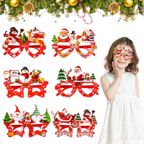 CutitiUU 6 Stück Weihnachten Brille, Weihnachten Novelty Brille, Mit Weihnachtselementen Wie Weihnachtsmann, Schneemänner, Weihnachten Wichtel, Zubehör Für Weihnachten Party Zubehör Foto Requisiten CutitiUU 6 Stück Weihnachten Brille, Weihnachten Novelty Brille, Mit Weihnachtselementen Wie Weihnachtsmann, Schneemänner, Weihnachten Wichtel, Zubehör Für Weihnachten Party Zubehör Foto Requisiten von CutitiUU