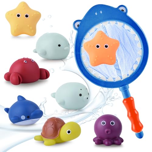 CutitiUU 9 Stück Badespielzeug Baby ab 1 2 3 4 5 Jahr,Wasserspielzeug Kinder Badewannenspielzeug Pool Spielzeug,Baby Badespielzeug,Ohne Loch Wasserspielzeug mit Fischernetz für Kinder CutitiUU 9 Stück Badespielzeug Baby ab 1 2 3 4 5 Jahr,Wasserspielzeug Kinder Badewannenspielzeug Pool Spielzeug,Baby Badespielzeug,Ohne Loch Wasserspielzeug mit Fischernetz für Kinder von CutitiUU