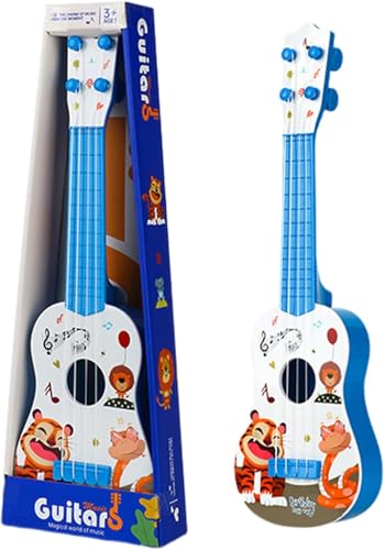 Gitarre für Kinder 41 cm Mini Gitarre Ukulele Gitarre Spielzeug mit 4 Stimmbare Saiten Kinder Ukulele Gitarre Spielzeug Musik Lernspielzeug für Kleinkinder Anfänger Jungen Mädchen Geschenk (Blau) von CutitiUU