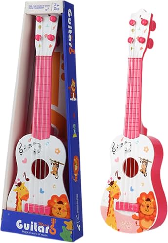 Gitarre für Kinder 41 cm Mini Gitarre Ukulele Gitarre Spielzeug mit 4 Stimmbare Saiten Kinder Ukulele Gitarre Spielzeug Musik Lernspielzeug für Kleinkinder Anfänger Jungen Mädchen Geschenk (Rosa) von CutitiUU