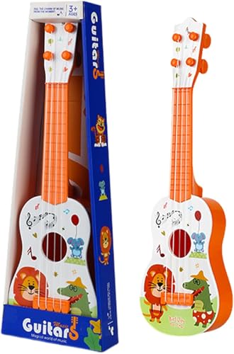 Gitarre für Kinder 41 cm Mini Gitarre Ukulele Gitarre Spielzeug mit 4 Stimmbare Saiten Kinder Ukulele Gitarre Spielzeug Musik Lernspielzeug für Kleinkinder Anfänger Jungen Mädchen Geschenk (Orange) von CutitiUU