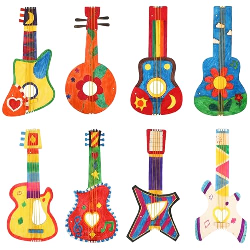 Gitarrenausschnitte aus Holz für Kinder, 30 x 14 cm, unlackierte Holzausschnitte, Gitarrenhandwerk zum Bemalen von Bambus-Musikinstrumenten, DIY-Gitarren für Jungen, Mädchen, Klasse, Party, Musik Gitarrenausschnitte aus Holz für Kinder, 30 x 14 cm, unlackierte Holzausschnitte, Gitarrenhandwerk zum Bemalen von Bambus-Musikinstrumenten, DIY-Gitarren für Jungen, Mädchen, Klasse, Party, Musik von CutitiUU