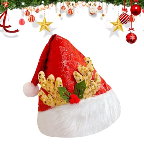 Weihnachtsmütze Für Erwachsene, Weihnachtsmann-Mütze, Rote Nikolausmütze Für Erwachsene Unisex, Nikolausmütze Für Weihnachten Neujahr Festliche Thema Party Supplies Xmas Party Kostüm-Zubehör (B) Weihnachtsmütze Für Erwachsene, Weihnachtsmann-Mütze, Rote Nikolausmütze Für Erwachsene Unisex, Nikolausmütze Für Weihnachten Neujahr Festliche Thema Party Supplies Xmas Party Kostüm-Zubehör (B) von CutitiUU