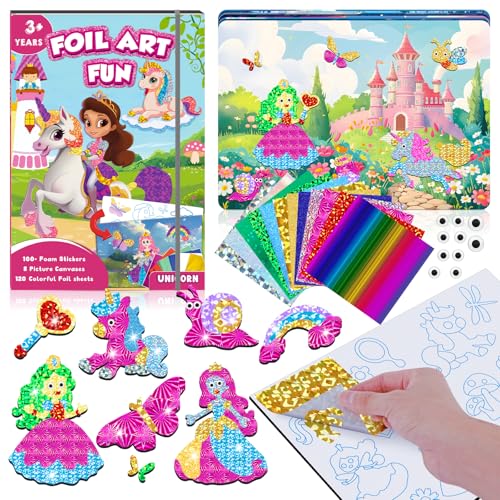 CutteeyFyry Folienspaß Kinder,Einhorn&Prinzessin Foil Art FüR Kinder,Bastelsets FüR MäDchen Alter 3-10,Kinder AktivitäT Kits Reise Spielzeug Weihnachten Geburtstag Ostergeschenke CutteeyFyry Folienspaß Kinder,Einhorn&Prinzessin Foil Art FüR Kinder,Bastelsets FüR MäDchen Alter 3-10,Kinder AktivitäT Kits Reise Spielzeug Weihnachten Geburtstag Ostergeschenke von CutteeyFyry