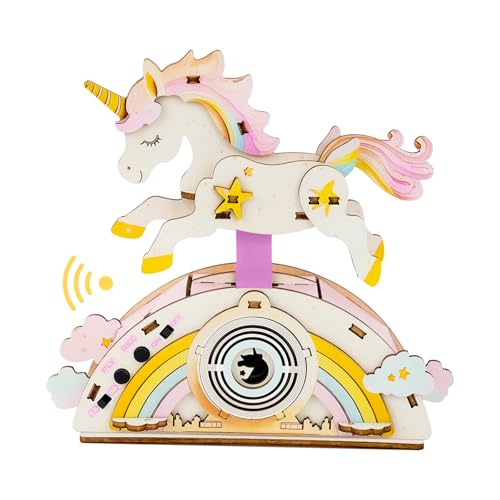 Cutywood 3D Holzpuzzle, Aufzeichnungsgerät Typ Einhorn Spielzeug Modell Baukits, Bildungs STEM Kits, STEM Spielzeug Geschenke für Weihnachten Geburtstag (15,7x6,2x17cm) von Cutywood