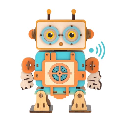 Cutywood 3D Holzpuzzle, Aufzeichnungsgerät Typ Roboter Spielzeug Modell Baukits, Bildungs STEM Kits, STEM Spielzeug Geschenke für Weihnachten Geburtstag (14,4x5,3x16,7cm) von Cutywood