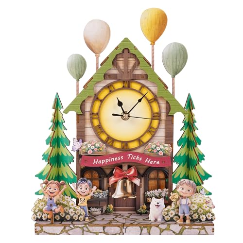 Cutywood 3D Holzpuzzle Erwachsene, 3D Puzzle Ballonkabine Uhr mit Römischen Ziffern, DIY Holzpuzzle Modellbausatz für Dekorationen, Geschenk für Familie und Freunde (28,9cm*33,6cm) von Cutywood