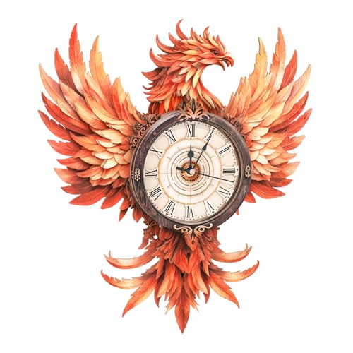 Cutywood 3D Holzpuzzle Erwachsene, Feuer Phönix Uhr 3D Puzzles Mit funktionaler Uhr (33,8cm*37,4cm), Schreibtisch/Wand Wohndeko, Geschenke für Freunde/Familien Spieleabend von Cutywood