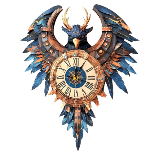 Cutywood 3D Holzpuzzle Erwachsene, Thunderbird Uhr 3D Puzzles Mit Funktionaler Uhr (31,5cm*38cm), Schreibtisch/Wand Wohndeko, Geschenke für Freunde/Familien Spieleabend von Cutywood