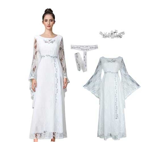 Cuzeolin Mittelalterliches Kostüm für Damen, Elfenprinzessin, Outfit, Herr Ring der Macht, Cosplay, Halloween-Kostüme für Erwachsene, Größe XL von Cuzeolin