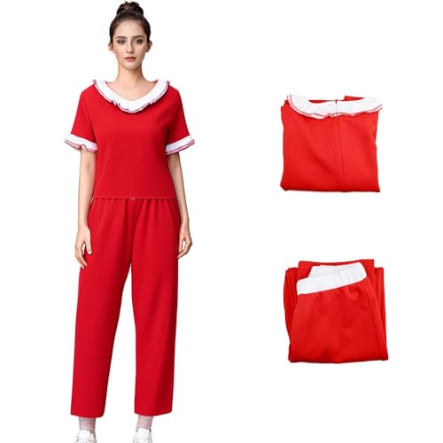Cuzeolin Sally O'Malley Kostüm für Damen, Samstagabend, Retro, rotes Kick Lady-Outfit, Sally OMalley I'm 50 Kostüm, Rot/Ausflug, einfarbig (Getaway Solids), XL von Cuzeolin
